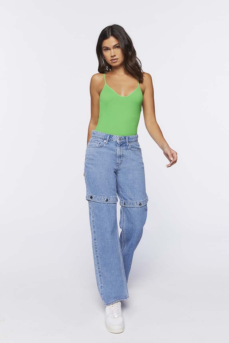 Jeans Straight Buttons Forever21 para mujer Forever21
