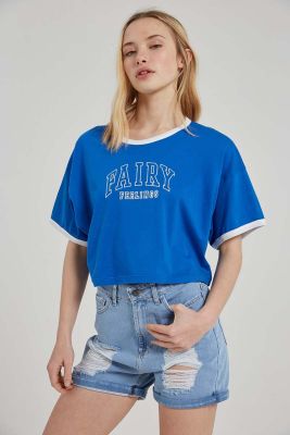Remera Crop Top m/c Ribb Fairy Forever21