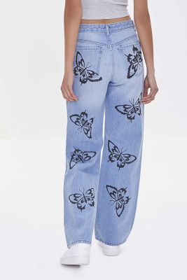 Jeans Straight Butterflies Forever21